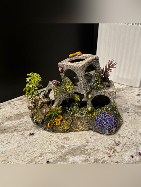 Other - Decorative Aquarium Rock Cave with Green and Gray Accents